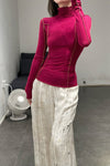 BASERANGE turtleneck sweater TTOT-RI-AU23 burnt red